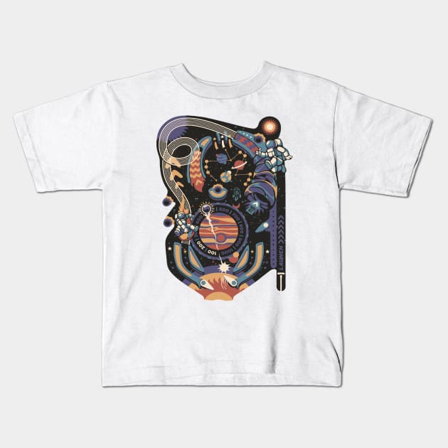 Pinball Space Machine Light by Tobe Fonseca Kids T-Shirt by Tobe_Fonseca